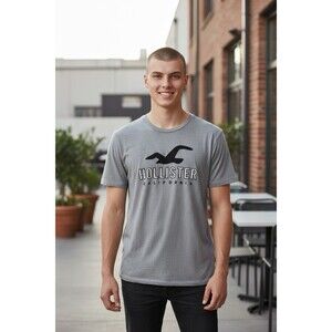Y2K Hollister California Men’s T-Shirt size XL Short Sleeve Bird Logo Gray